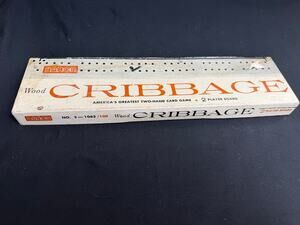 Vintage Baron Wood Cribbage Board Game 2 Player Model 5-1062/100 Box Pegs Manual